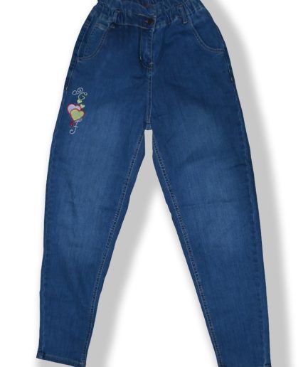 GIRLS ROUND ELASTIC JEANS