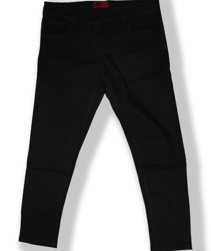 GIRLS SLIM FIT BLACK OVERY DYE JEANS