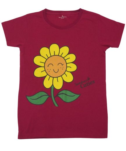 REGULAR FIT BURGUNDY T SHIRT