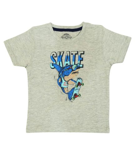 REGULAR FIT GREY T SHIRT
