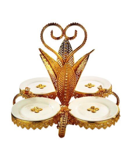 Morrocen Dessert Stand With Plates (4 Portion)